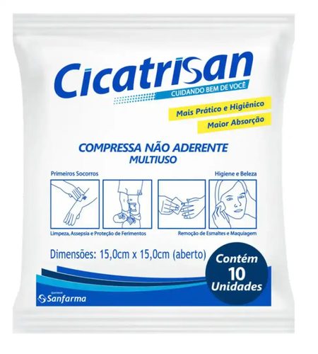 Compressa Nao Aderente Esteril 10 Cicatrisan
