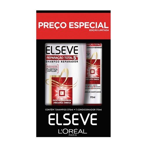Kit Elseve Repara Total 5 Sh 375Ml+ Cd 170Ml