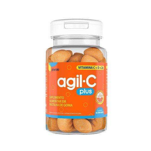 Agil C Plus Frasco C/40 Gomas (Vit C + Vit D + Zinco)