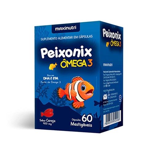 Peixonix Omega 3 Mastigavel Cereja 60Caps - Maxinutri