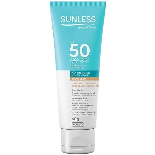 Prot. Facial Fps50 Bege Claro Sunless 60G
