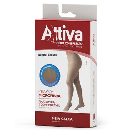 Meia Calca Ponteira Fechada Feminina Natural Tam G