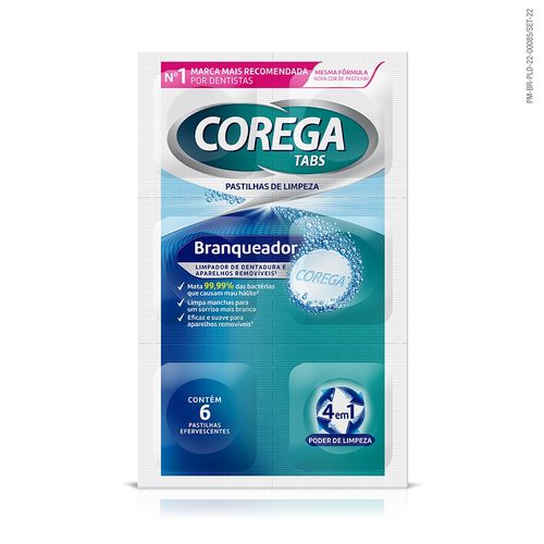 Corega Tabs Branq 6Past Eferv Sn