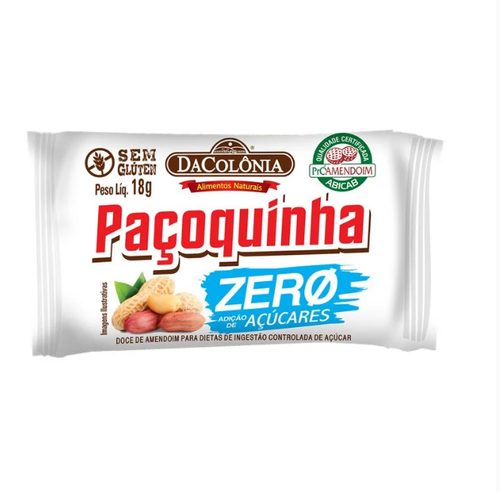 Pacoca Rolha Zero Acucar Pote 18G