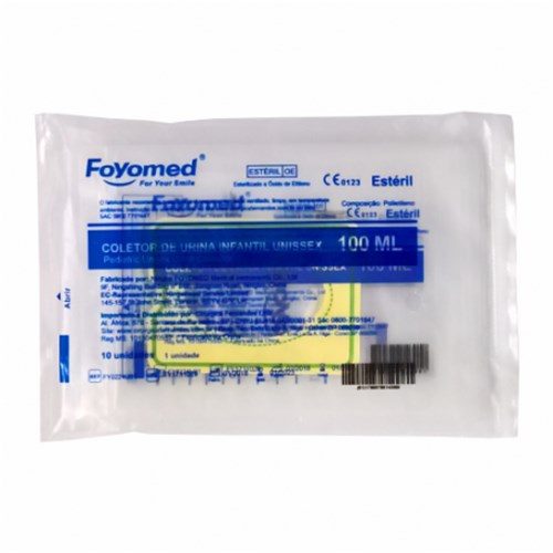 Coletor Urina Infantil C/ 10 Esteril Unissex 100Ml Fmd