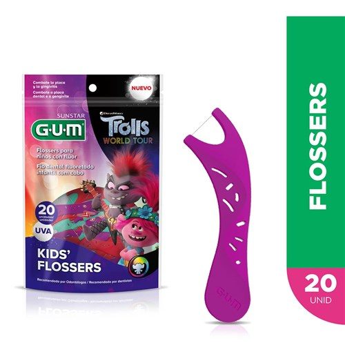 Fio Dent Gum Flosser Trolls C/20