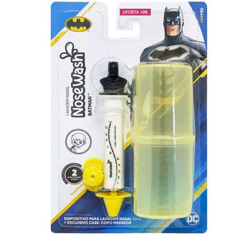 Seringa P/ Lavagem Nasal C/Copo Batman Medidor Nosewash
