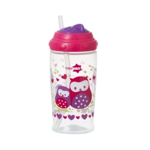 Copo Canudo Retratil 360Ml Rosa