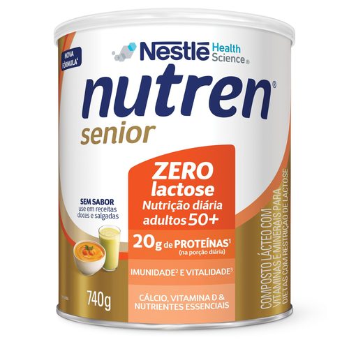 Nutren Senior Po Zero Lact S/Sabor 740G