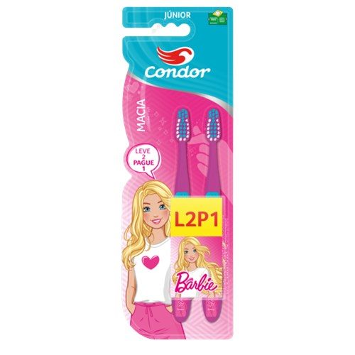 Escova Dental Condor Kids Barbie Pg 1 Lv 2 Unid