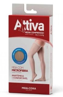 Meia Coxa Ponteira Aberta Fem. Natural Tam. G