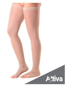 Meia Coxa Ponteira Aberta Fem. Natural Tam. P