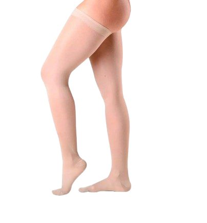 Meia Coxa Ponteira Fechada Fem Natural Tam M