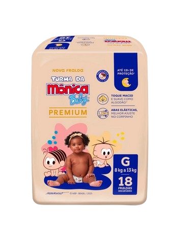 Fralda Turma Da Monica Premiun Jumbo Gd C/18