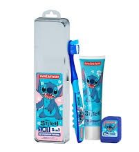 Kit Escova Dental Macia+Fio+Gel Stitch