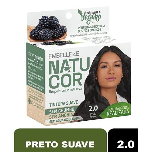 Tint Natucor 02.00 Preto Suave Un