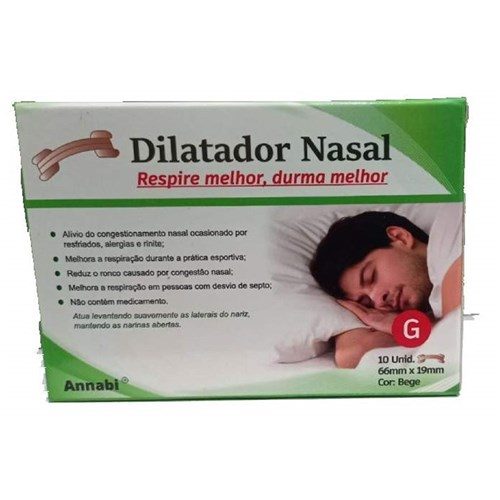 Dilatador Nasal Tamanho G Bege C/10 Unidades