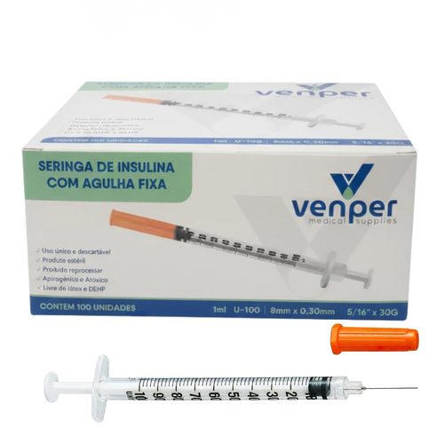 Seringa Ins.1,0Cc 8Mmx30G C/100 - Venper
