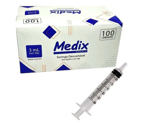 Seringa 03Ml B Slip S/Ag