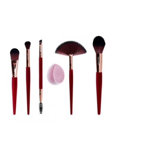 Macrilan Ed010B Kit Pincel Velvet Vinho 6Un