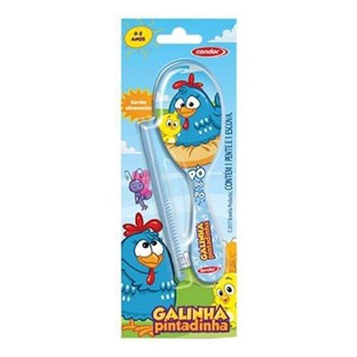 Escova De Cabelo Condor Galinha Pintadinha+Pente